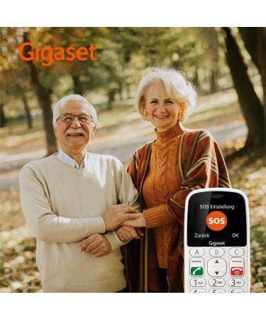 Gigaset GL390 White GSM - Senior Mobile Phone with SOS Button Large 2.2 Display & Easy-to-Use Keys | Compact Hearing Aid Compatible Cell Phone - Buy Online on SooperMarket.com