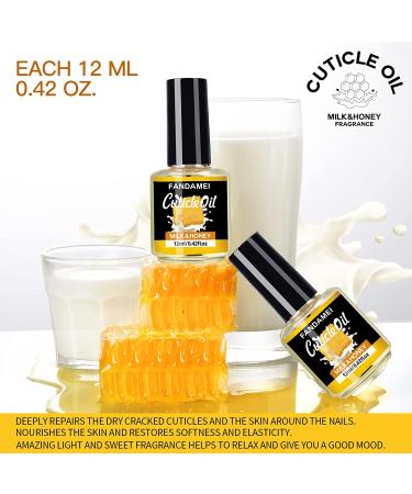 2PCS FANDAMEI Milk and Honey Cuticle Revitalizing Oil 0.42 oz - Nourishing and Moisturizing Cuticle Care for Soothing, Strengthening, and Healing Dry Cracked Cuticles - Buy Online on SooperMarket.com