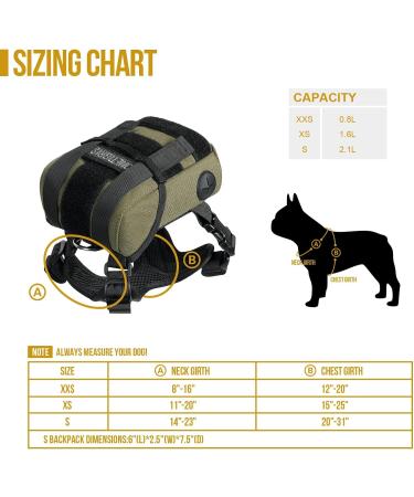 OneTigris Eureka Small Dog Backpack - Hiking Backpack with Poop Bag Dispenser for Small Dogs - Green - Buy Online on SooperMarket.com