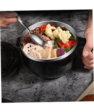 Zerodeko 1 Set Instant Noodle Bowl Food Containers Noodle Bowl with Lid Bowl with Tableware Japanese Ramen Noodles Salad Bowl Lidded Food Bowl Child Chopsticks Stainless Steel 18.50X15.50X11.50CM Black - Buy Online on SooperMarket.com