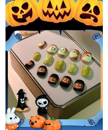 Halloween Luminous Press-On False Nails for Kids | 3 Boxes of Themed Fake Nails with Adhesive Tabs | Short Full Cover Nail Art Decoration - Buy Online on SooperMarket.com