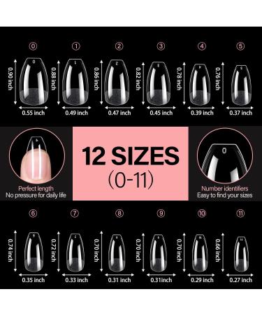 AILLSA Ballerina Nail Tips - Half Matte Soft Gel Full Cover False Nails - 360PCS Short Ballerina, 12 Sizes - DIY Valentine Gift - Buy Online on SooperMarket.com
