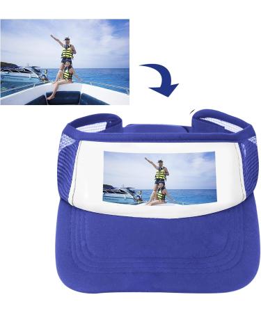 Customized Visor Hat | Personalized Men Women Adjustable Baseball Cap | Blue Summer Sun Hat - Buy Online on SooperMarket.com