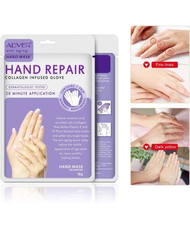 CCKULOOB Hand Mask 6 Pairs Super Hydrating Hand Mask Moisturizing Hand Mask that Enriched with Collagen Shea Butter and Vitamin-E to Revive Dry Rough and Cracked Skin (6 Lavender) 6 Packs Lavender - Buy Online on SooperMarket.com