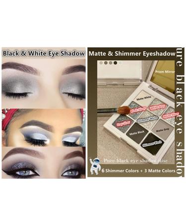 Go Ho Black Grey White Smokey Eyeshadow Palette - 9 Matte & Shimmer Shades for Waterproof Cool Daily Makeup | Prism Mirror Included - Buy Online on SooperMarket.com