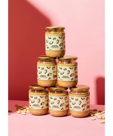 Koro - Crunchy Mandelmus 6x500g - Creamy Mus with roasted pieces of almond - vegetable protein source - perfect as a crispy topping or spread - without additives
