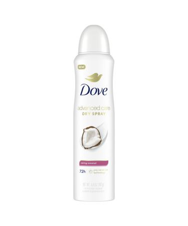 Dove Advanced Care Antiperspirant Deodorant Dry Spray Caring Coconut to help your skin barrier repair after shaving 72hour odor control and all-day sweat protection for soft resilient underarms 3.8oz