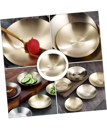 MAGICLULU Condiment Plate Cold Dish Bowl for Prep Dishes for Cooking Large Dinner Plates Tasting Dishes Sauce Serving Dishes Pinch Prep Bowls Sauce Plates Stainless Steel 304 Headset Camping 10X10X2CM Gold - Buy Online on SooperMarket.com