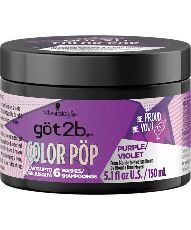 Got2b Color Pop Semi-Permanent Hair Color Mask, Purple, 5.1 oz