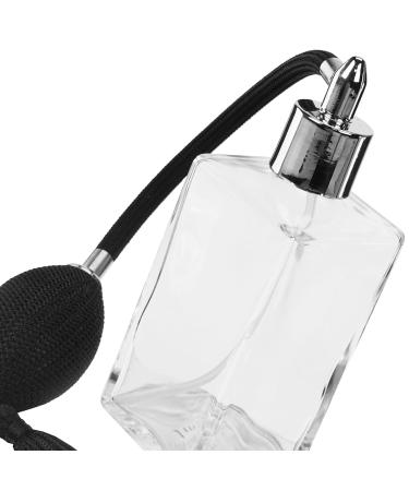 Fantasia Glass Atomizer with Ball Pump - Refillable 100ml Perfume Atomizer for Home & Travel - Square Design - Buy Online on SooperMarket.com