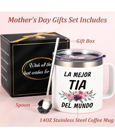Lifecapido Aunt Gifts Tia Gifts from Niece Nephew Best Aunt Ever Gifts La Mejor tia Del Mundo Insulated Coffee Mug with Lid Mother's Day Christmas Birthday Gifts for Aunt Auntie 14OZ - Buy Online on SooperMarket.com