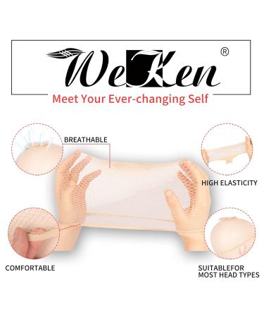 WeKen Beige Mesh Wig Cap Net 4PCS - Open Two End Wig Caps Liner for Women Men Kids - Buy Online on SooperMarket.com