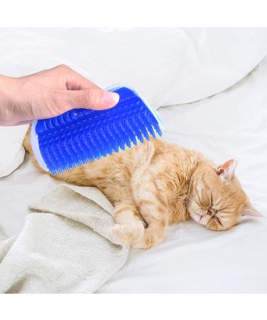Pinsheng Cat Self Groomer 2 Pack Wall Corner Massage Comb with Catnip Pouch Grooming Comb Brush Massage Tool for Cats with Long and Short Fur(Blue&Gray) - Buy Online on SooperMarket.com