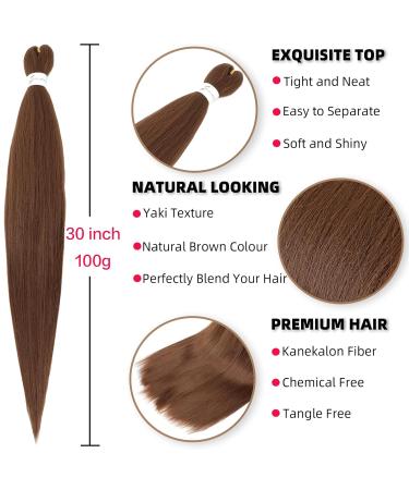 Xusuperb 30 Pre-Stretched Auburn Braiding Hair Extensions - 6 Pack Soft Yaki Kanekalon Rasta Braids (Color 30#) - Buy Online on SooperMarket.com