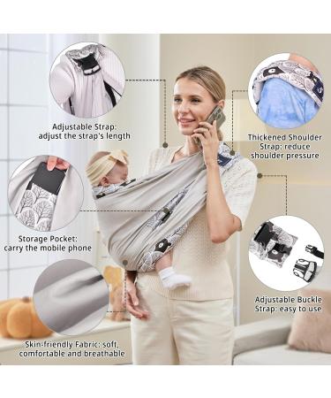 CUBY Natural Cotton Baby Carrier | Extra Comfortable Sling for Newborns & Toddlers - Grey Bear Design - Buy Online on SooperMarket.com
