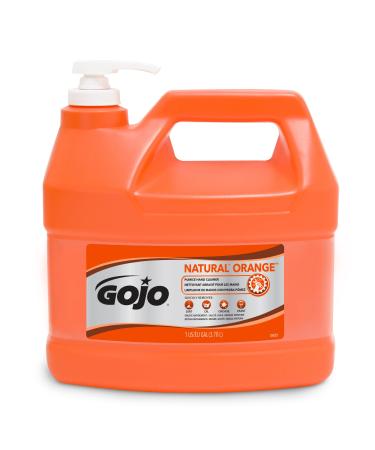 GOJO NATURAL ORANGE Pumice Hand Cleaner  1 Gallon Quick Acting Lotion Hand Cleaner with Pumice Pump Bottle (Pack of 1)   0955-02 Orange 128 Fl Oz (Pack of 1)