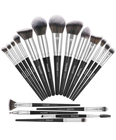 Make up brush 18pcs Professional brush set make -up premium synthetic foundation brush for blending face powder blush concealers eyebrow make -up brush set silver