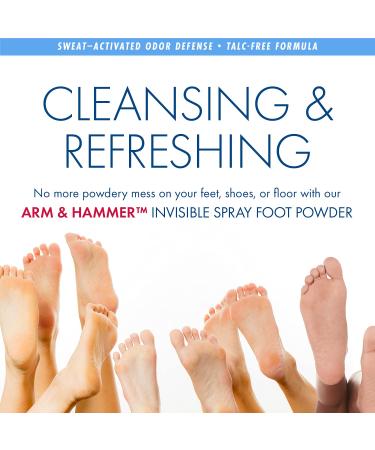 Arm & Hammer Invisible Foot Powder Spray - Talc-Free Foot Odor & Sweat Control - Odor Eliminator for Men & Women - 7 Oz (Pack of 3) - Buy Online on SooperMarket.com