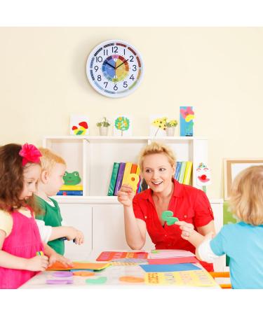 Lafocuse Silent Colorful Learning Wall Clock for Kids | Non-Ticking 30cm Children's Clock for Boys & Girls - Perfect for Kindergarten & School - Buy Online on SooperMarket.com