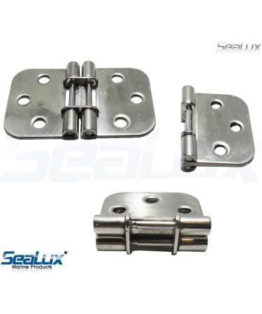SeaLux Marine 316 Stainless Steel 180 Degree Flush Mount Hatch Hinge 2-3/4 x 1-5/8 for Boat RVs - Pair - Buy Online on SooperMarket.com