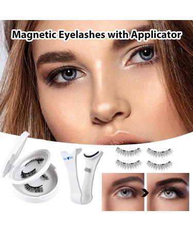 2 Pairs Reusable Magnetic Eyelashes Wispy Sandwich Magnetic Eyelashes without Eyeliner Magnetic Eyelashes Natural Look Magnetic Lashes Kit with Applicator Magnetic Cat Eye Lashes for Beginners - Buy Online on SooperMarket.com