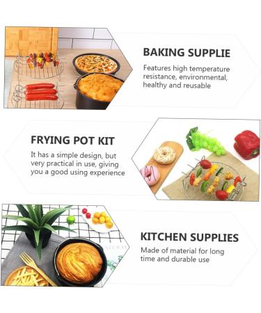 Cabilock 1set Air Fryer Accessories BBQ Rack Air Fryer Pot Accessories Baking Rack Cake Rack Stainless 5pcs - Buy Online on SooperMarket.com