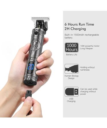 Bestauty Men's Zero Gapped Beard Trimmer - Cordless with LCD Display & Rechargeable - Includes Clipper Oil - Silver - Buy Online on SooperMarket.com
