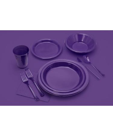 10 Inch Purple Plastic Plates - 50 Count - Round Disposable Plates for Dinner Parties and Special Occasions - Buy Online on SooperMarket.com