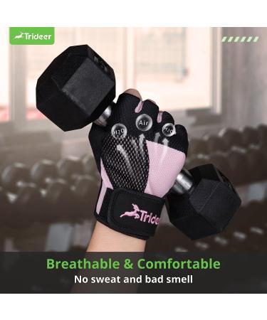 Trideer Breathable Workout Gloves for Women - Pink Small (6.3-7.1 in) | Weight Lifting, Gym, Exercise, Training, Rowing, Biking - Buy Online on SooperMarket.com