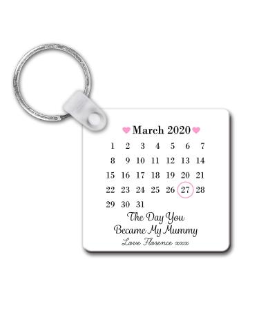 Drifting Ducks Personalised Sentimental Keepsake Day You Became My Mummy Date Plastic Keyring Mother's Day New Baby Gift