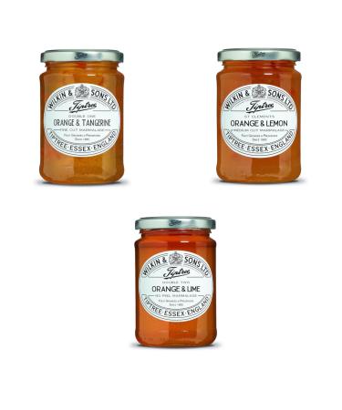 Tiptree Marmalade Bundle | Orange & Tangerine Marmalade 340g | Orange & Lime Marmalade 340g | St Clements Marmalade 340g | 1 340g jar of each flavour