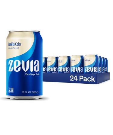Zevia Zero Sugar Vanilla Cola Soda 355 mL Cans (Pack of 24) Vanilla Cola 355 mL (Pack of 24)