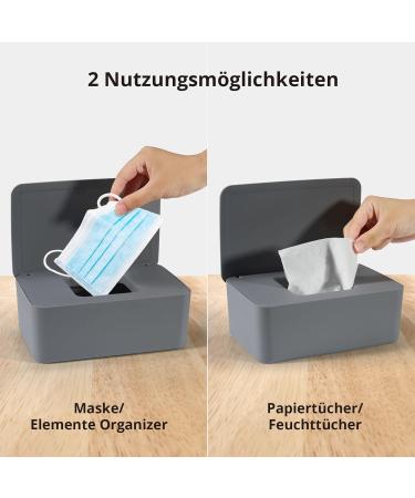 Cheerhom Baby Wet Wipes Box - Gray Moist Toilet Paper Holder with Lid | Ideal for Home Office & Outdoors - 18x12.2x7cm - Buy Online on SooperMarket.com
