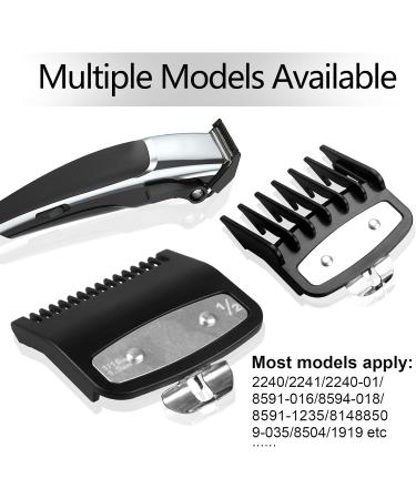 Professional Hair Clipper Guard Clipper Combs 2 Lengths 1.5mm&4.5mm Clipper Plastic Attachment Comb with Metal Clip Fits All Full Size Clippers (Black) - Buy Online on SooperMarket.com