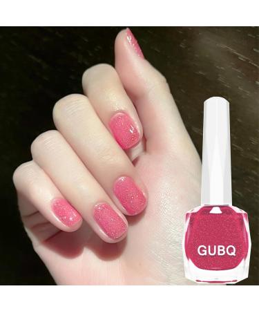 Pink Nail Polish Nail Varnish Shimmer Glitter Quick Dry Breathable French Manicure Natural Elegant Pearl Bright Pink Hot Pink Non-toxic No UV Needed Nail Polish for Woman Home DIY Nail Art Gift - Buy Online on SooperMarket.com
