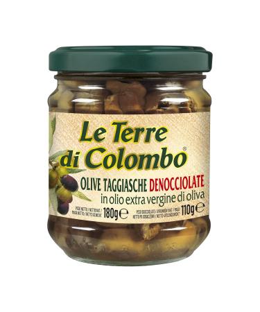 Le Terre di Colombo Pitted Taggiasca Olives in Extra Virgin Olive Oil (36%) 180 g (pack of 6) Taggiasca 180 g (x6)