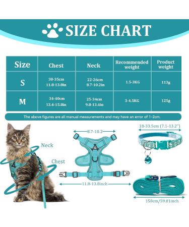 Fineasy Cat Dishes with Adjustable Leash - Outbreak-Proof Harness & Soft Cat Kitten Dog Breastware (Green S) | Shop Internationally - Buy Online on SooperMarket.com