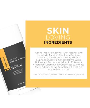 Rustic MAKA Natural Deodorant Takes Two To Mango (Mango + Lime) Free of Aluminum Baking Soda & Parabens Activated Charcoal + Magnesium Continuous Odor Control - Buy Online on SooperMarket.com