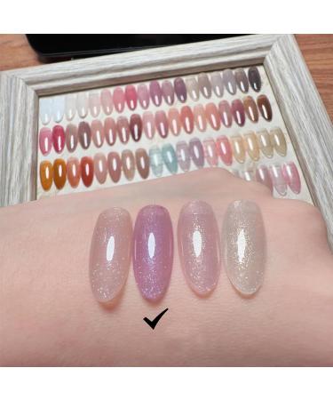 Pink Gel Nail Polish Nail Varnish Pink Jelly glitter Natural French Manicure Light Pink Coral Gel Nail Varnish Long Lasting Nails Soak off UV/LED Lamp Nail Art Salon for Women Girls DIY at Home - Buy Online on SooperMarket.com