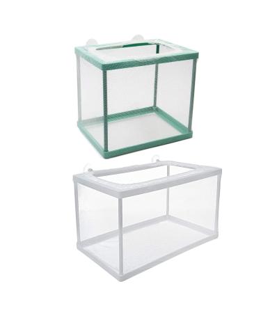 Trinidad Aquarium Fish Breeding Box,Fish Hatchery Isolation Box Large Fish Net Breeder Breeding Container Fish Nursery for Aquarium with Suction Cup Fishing Nets for Tropical Guppy Fish Floating Fish