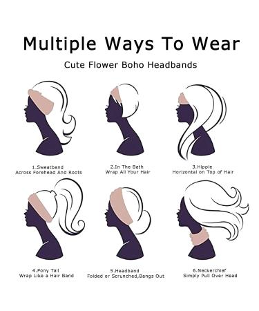 STGDAK Boho Headbands for Women - 4 Pack Stretchy Turban Headbands for Yoga and Running - Stylish Hair Accessories for Teen Girls - Buy Online on SooperMarket.com