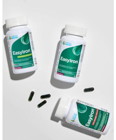 Platinum Naturals - EasyIron Extra Strength Capsules 60 Vegan Liquid Caps - Enhanced Red Blood Cell Formation Gentle on the Stomach - Iron Bisglycinate with B6 & B12 Vitamins Ideal for Men & Women - Buy Online on SooperMarket.com