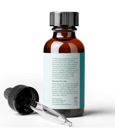 Pure Body Naturals Glycolic Acid Serum - Resurface Renew & Moisturize | 1 fl oz - International Shipping Available - Buy Online on SooperMarket.com