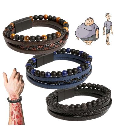 3Pcs VolcanicX Wellness & Relief Bracelet Magtherapy Menopause Bracelet for Slimming VolcanicX Menopause Relief Bracelet for Women and Men (23cm)