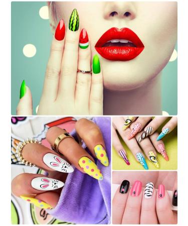 5 Pieces Nail Art Liner Brush & Dotting Pen Set - Ebanku Acrylic Nail Art Tools for Perfect Nail Design - Buy Online on SooperMarket.com