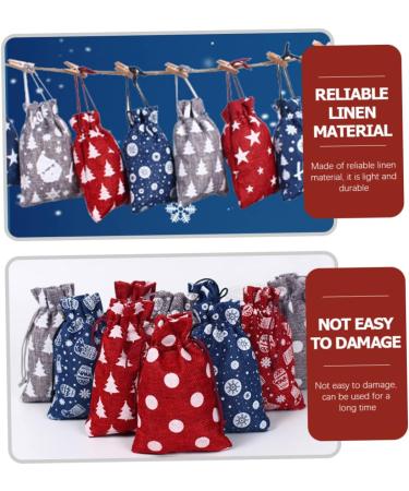 CIYODO 1 Set Christmas Advent Calendar Bags Drawstring Bag Candy Drawstring Bag Calendars Wood - Buy Online on SooperMarket.com