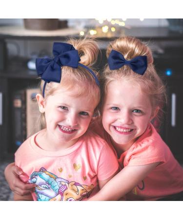 45Pcs Navy Blue School Girls Hair Accessories Kit - Bow Headband, Clips, Ponytail Holder, Barrettes - Girl Birthday Gift - Buy Online on SooperMarket.com