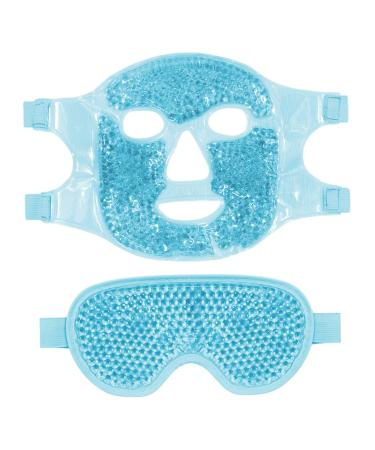 Cooling Ice Face Eye Mask for Reducing Puffiness Reusable Hot and Cold Compress Facial Eye Pack with Soft Plush Backing for Migraines..