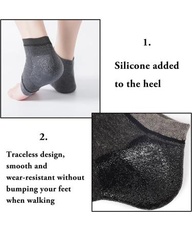 4 Pairs Heel Moisture Gel Socks for Cracked Heels | Foot Care Open Toe Socks for Dry Skin Treatment - International Shipping Available - Buy Online on SooperMarket.com