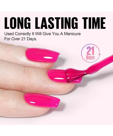 TOMICCA Neon Pink Gel Nail Polish 15ML - Long Lasting, High Gloss, Chip Resistant | UV LED Lamp Required | DIY Manicure Salon Quality - Buy Online on SooperMarket.com